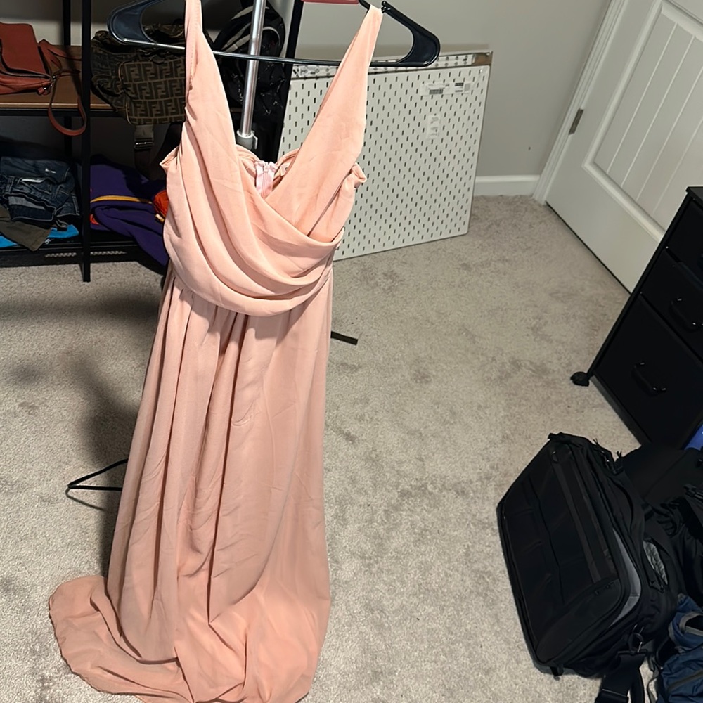 Peach sleeveless dress